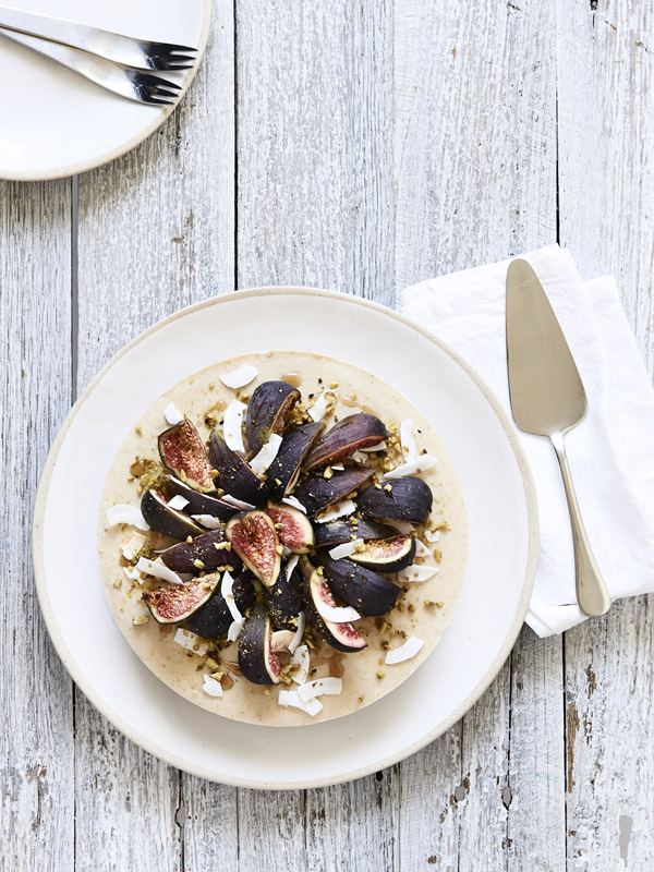 Coconut, Fig & Pistachio Raw Cheesecake | The Design Files