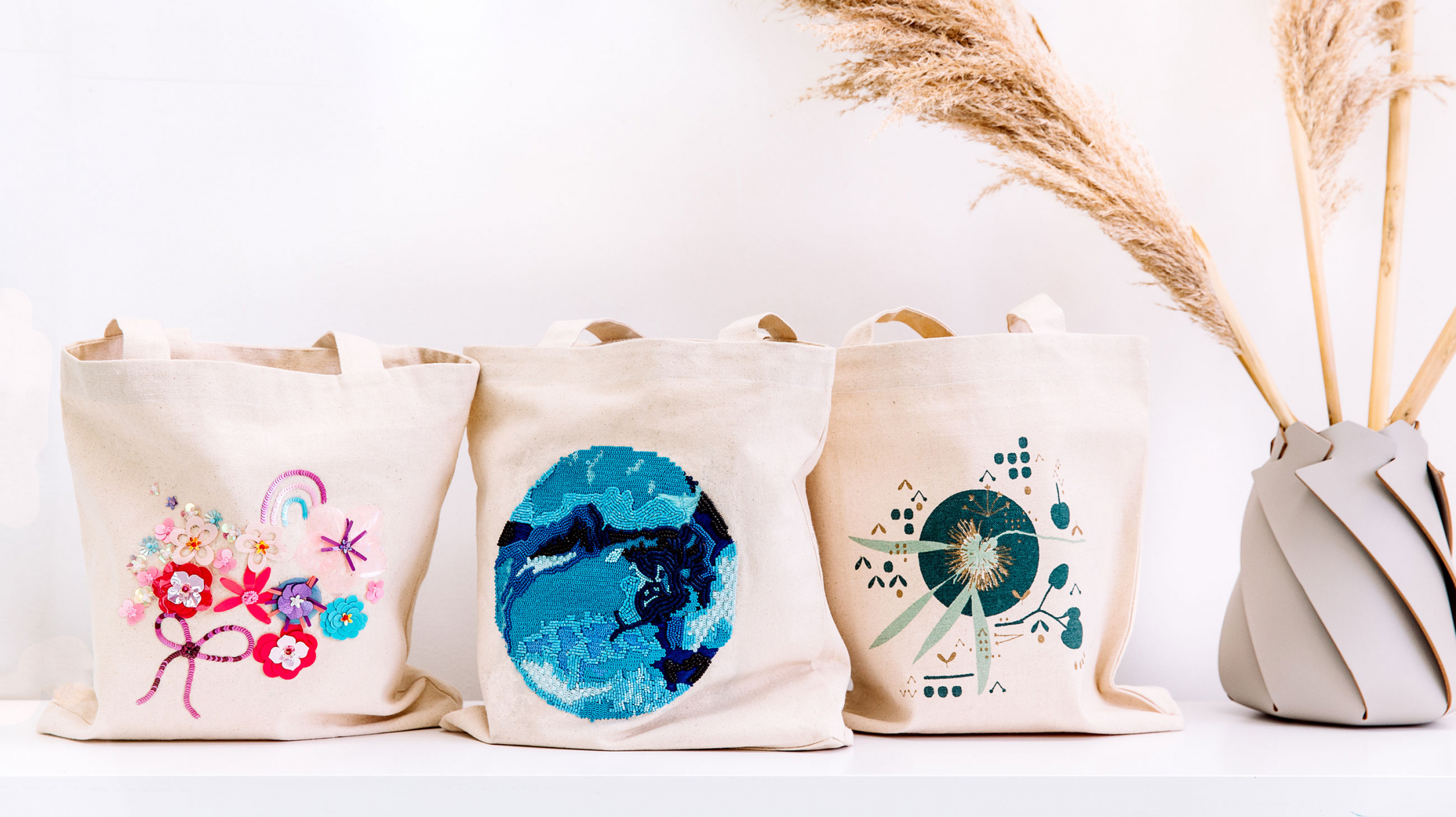 Karishma Kasabia creates charity bags for refugee week.